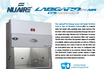 LabGard NU-543J Class II, Type A2 Biosafety Cabinet Product Flyer