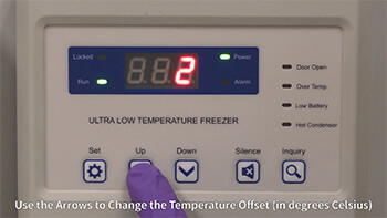 Blizzard NU-99100J Ultralow Freezer Setting the Ambient Temperature Offset
