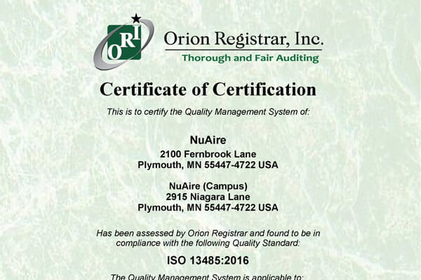 ISO Certificate 13485:2016