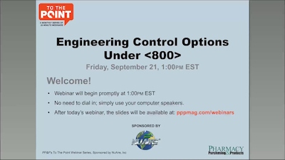 Engineering Control Options Under USP 800 Webinar
