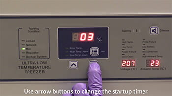 Blizzard NU-99XXXJ Ultralow Freezer Setting the Startup Timer