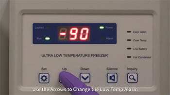 Blizzard NU-99100J Ultralow Freezer Setting the Low Temperature Alarm