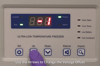 Setting the Voltage Calibration Offset on a NU-99100J Ultralow Freezer