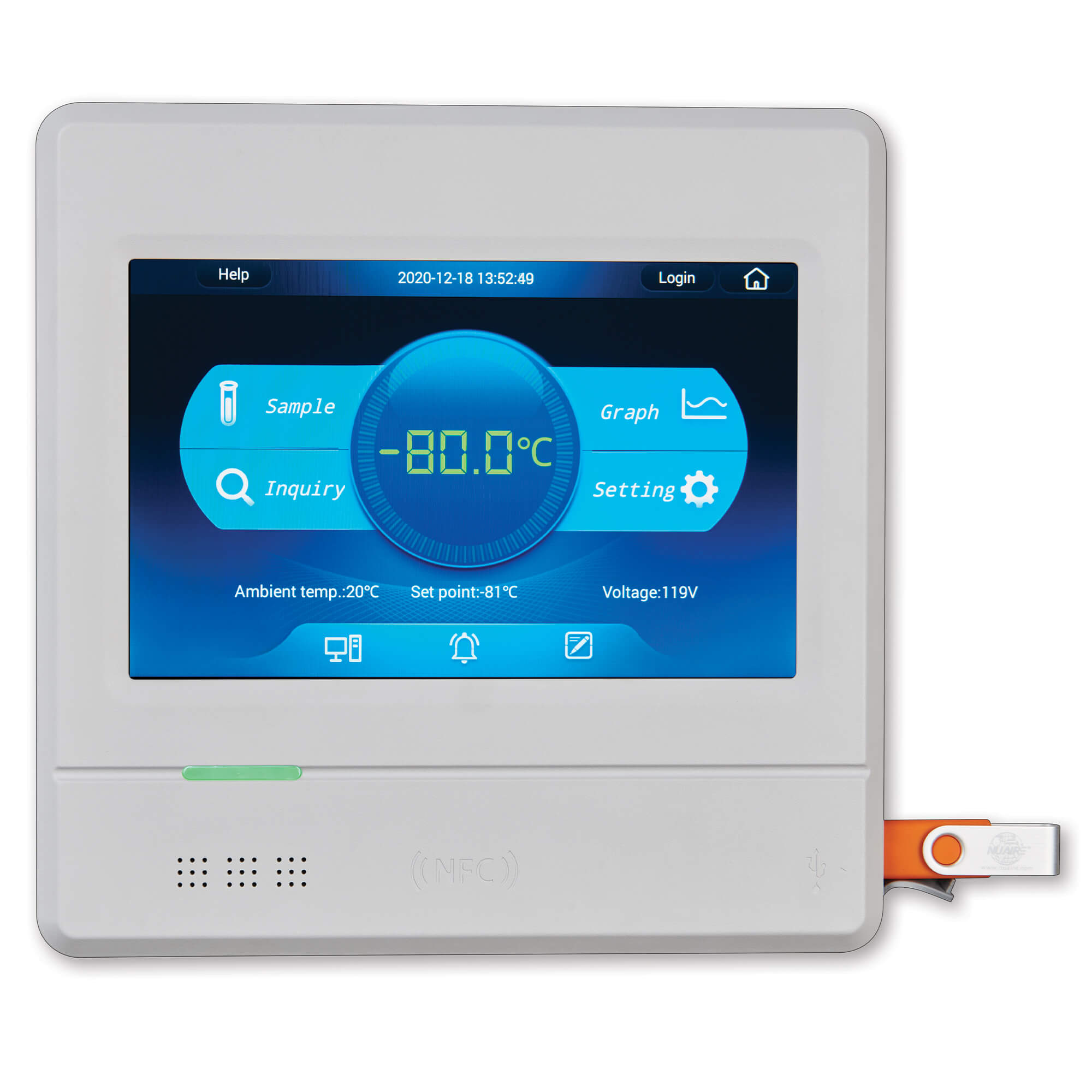 Ultralow Freezer Touchscreen Controls