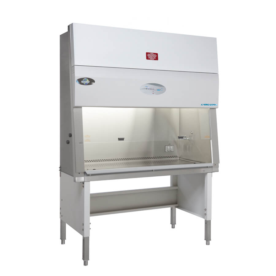 5-foot (1.5m) width Class II Biological Safety Cabinet model NU-540-500 with telescoping base stand.
