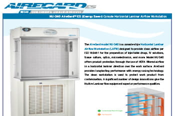 AireGard NU-340 Laminar Airflow Workstation Leaflet