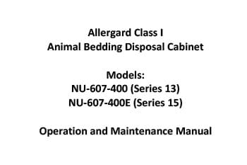 NU-607-400 Series 13/NU-607-400E Series 15 Operation and Maintenance Manual