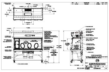 Compounding Aseptic Containment Isolator NU-NR800-600 Drawing