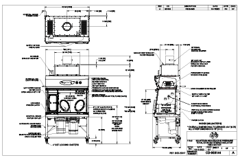 Compounding Aseptic Containment Isolator NU-NTE800-400 Drawing