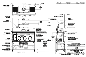 Compounding Aseptic Containment Isolator NU-NTE800-600 Drawing