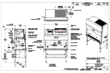 NU-540-500E 1.5m 230V Class II Biosafety Cabinet Cut Sheet