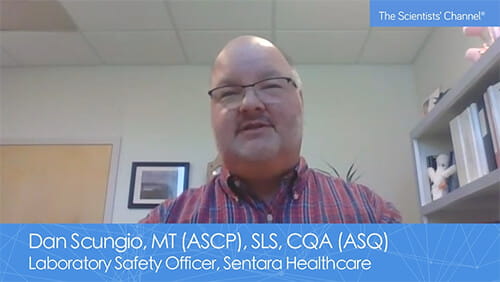 Dan Scungio, laboratory safety officer at Sentara Healthcare, shares how he is helping safety leaders across the globe to improve their safety programs, regulatory compliance, and staff preparedness.