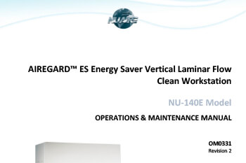 NuAire NU-140E 230V AireGard Clean Workstation O&M Manual – compact thumbnail view