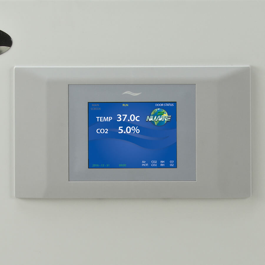 NuTouch control system close up on In-VitroCell Direct Heat CO2 Incubator model NU-5710.