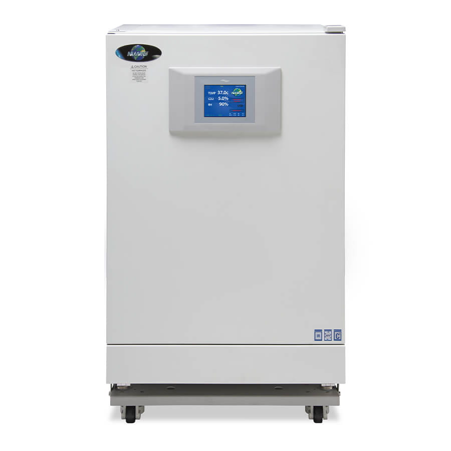 NU-5820 CO2 Incubator with Humidity Controlled installed on a NU-1582 Castered Base