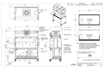 Animal Transfer Station NU-620-500 and NU-621-500 Technical Drawing