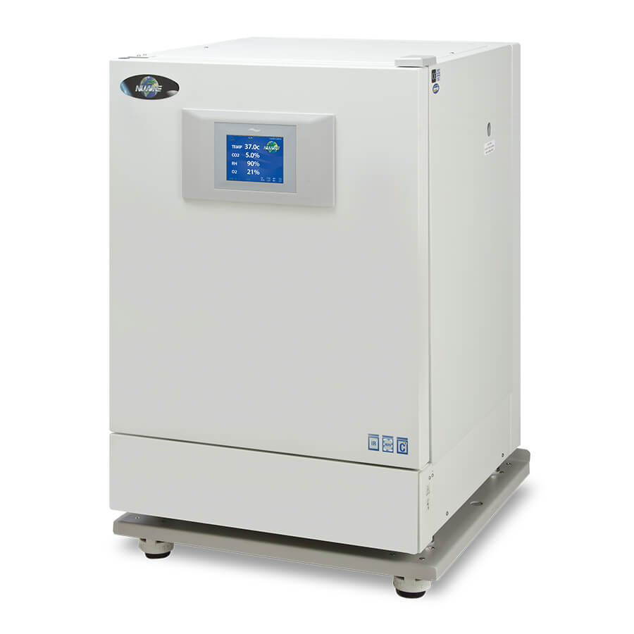 In-VitroCell Water Jacket CO2 Incubator NU-8645 installed on a NU-1582 Castered Platform