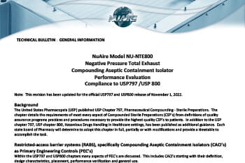 NU-NTE800 Performance Evaluation for USP797 and USP800
