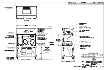 NU-PR797-400 Compounding Aseptic Isolator Spec Drawing