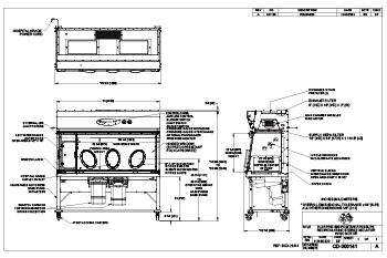 NU-PR797-600 Compounding Aseptic Isolator Spec Drawing