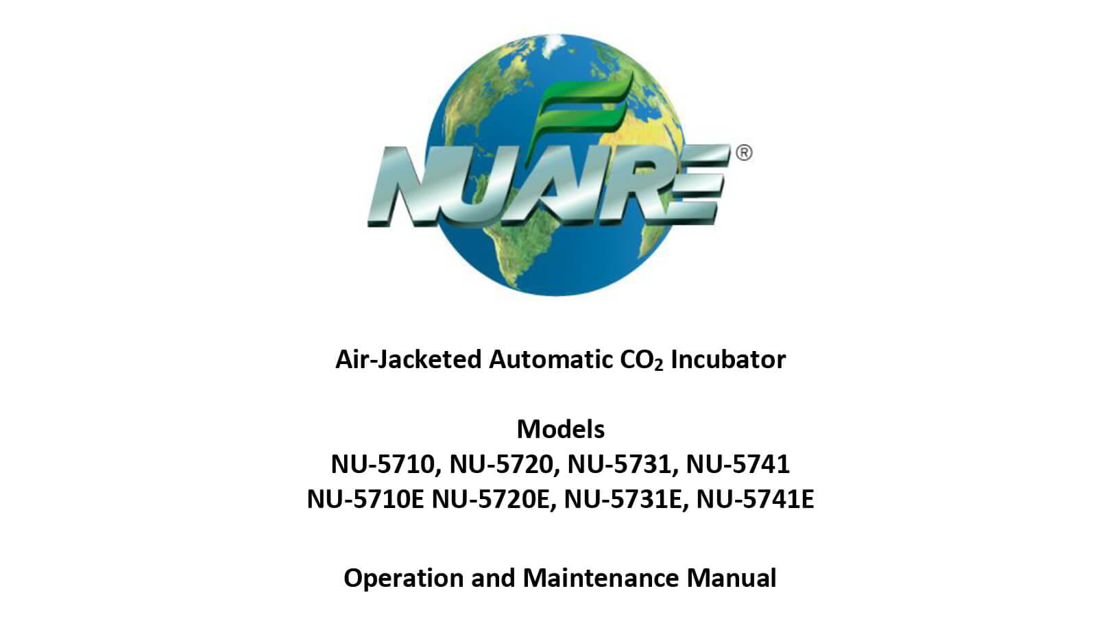 OM0249 NU5710/E NU5741/E CO2 Incubator Manual NuAire