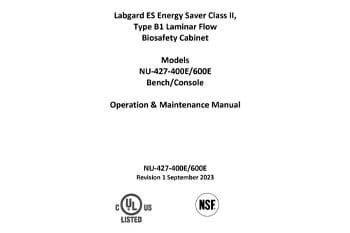 Manual OM0316 for LabGard Biosafety Cabinet Models NU-427-400E and NU-427-600E