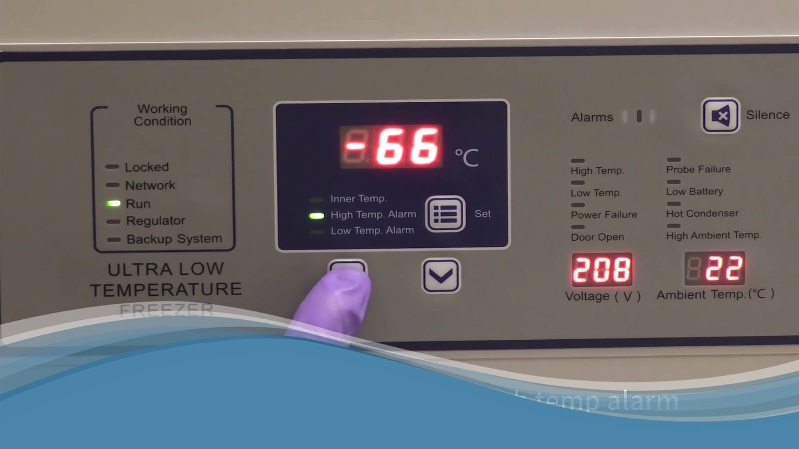 Setting High Temp Alarm on Blizzard Ultralow Freezer NuAire