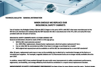 When to Replace a Biosafety Cabinet