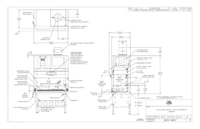 LabGard NU-427-400 Class II, Type B1 Biosafety Cabinet Drawing