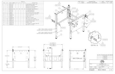 BCD-16633 Telescoping Base Stand Assembly with Leg Levelers 31-inch Depth