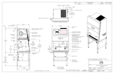 NU-543-300S Class II, Type A2 Biosafety Cabinet Cut Sheet