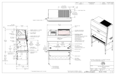 NU-543-500S Class II, Type A2 Biosafety Cabinet Cut Sheet