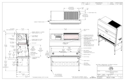 NU-543-600S Class II, Type A2 Biosafety Cabinet Cut Sheet