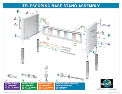 Telescoping Base Stand Assembly Graphic