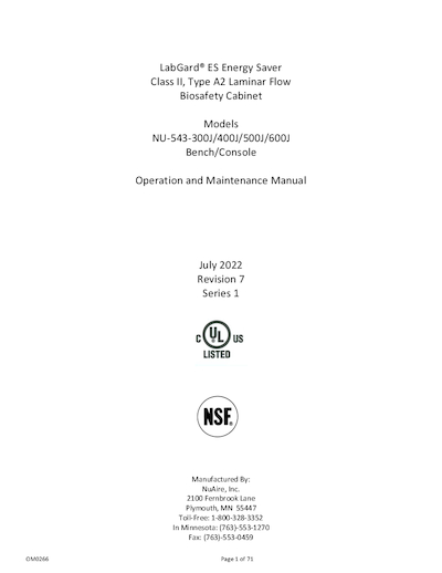 LabGard NU-543 Class II, Type A2 Biosafety Cabinet | NuAire