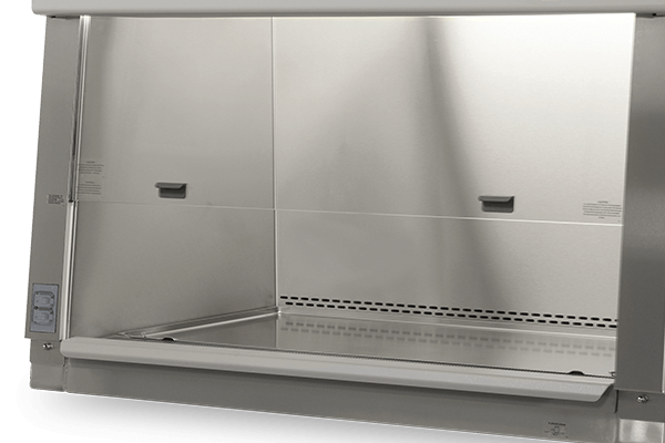 Biosafety Cabinet smooth interior for cleanability.