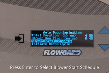 Biosafety Cabinet FlowGard Control System Setting Up the DECON Cycle