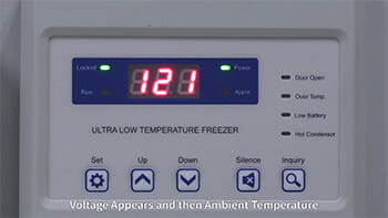 Blizzard NU-99100J Ultralow Freezer Viewing Voltage and Ambient Temperature