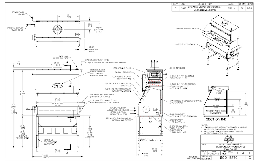 NU-813-400 Class I CVE 115V Cut Sheet - Drawing - NU-813-400-CLASS