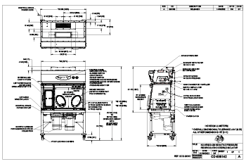 Compounding Aseptic Containment Isolator NU-NR800-400 Drawing | Nuaire