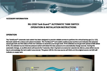 NU-1550 Automatic CO2 Incubator Tank Switch Setup & Use