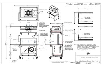 NU-620-400E and NU-621-400E Animal Transfer Station Technical Drawing