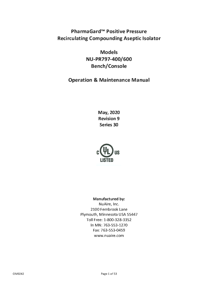 NU-PR797 Manual